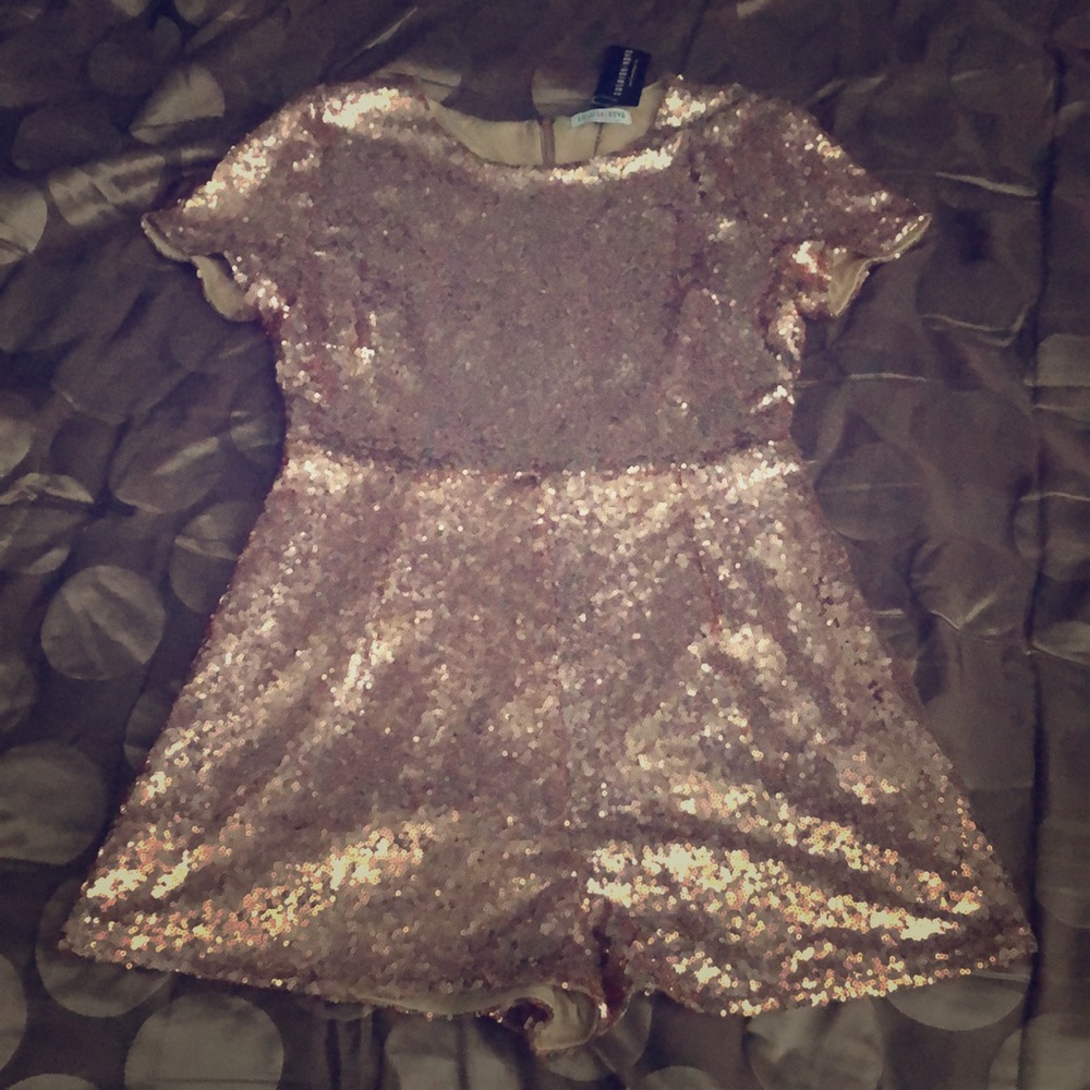 Cute Gold Sequin Romper